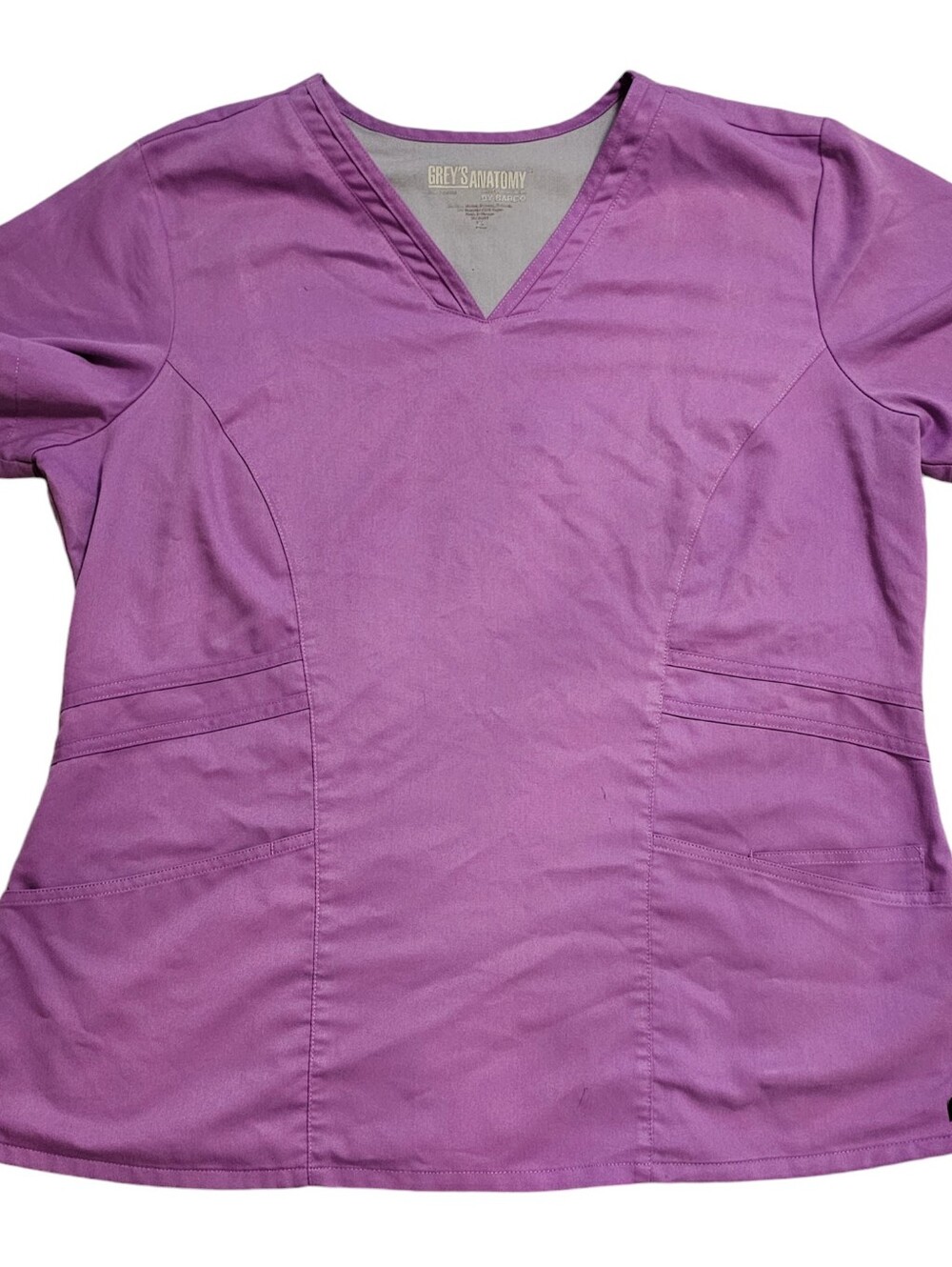 Grey's Anatomy By Barco XL V-Neck Lilac Pink Scrub Top